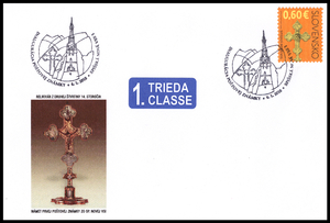 Príležitostná pečiatka: Uvedenie poštovej známky s motívom gotického relikviára, obálka